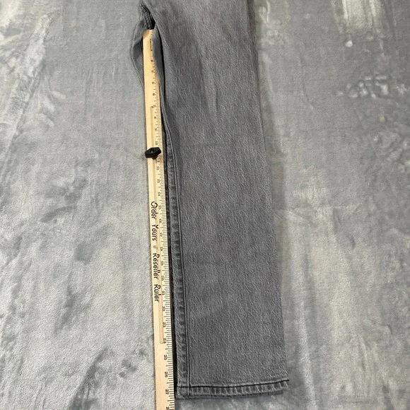 Levis 501 Women's Jeans W27 L30 Original Fit Grey Straight Leg Button Fly - Picture 7 of 8